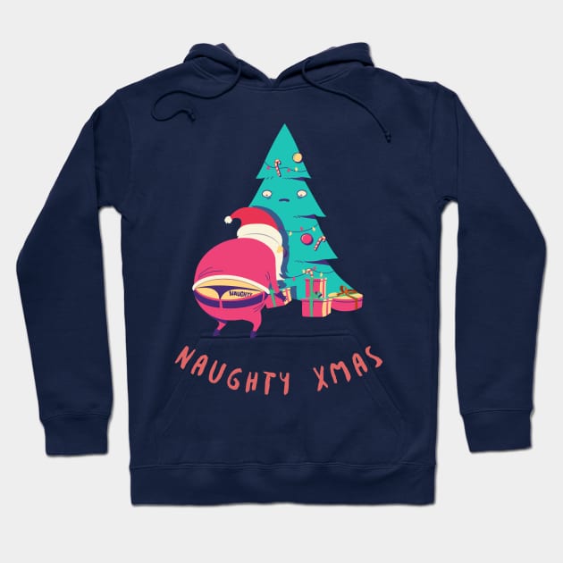 Naughty Xmas Santa Hoodie by Evlar